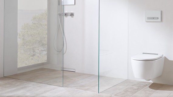Geberit ONE bathroom with wall drain in the shower area