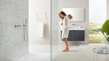 Bathroom with Geberit Olona shower tray
