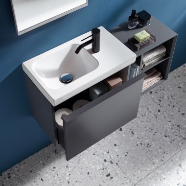 Geberit iCon washbasin and open shelf unit