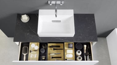 Geberit ONE open drawer with organisation system
