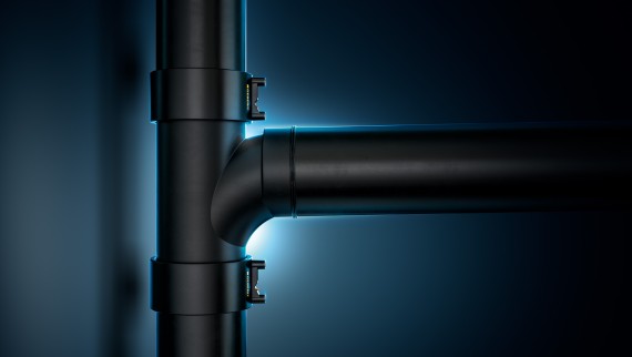 Geberit PE branch fitting and pipe