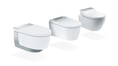 Various models of Geberit AquaClean shower toilets