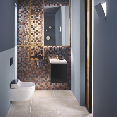 Geberit AquaClean Tuma Comfort shower toilet in Geberit Acanto