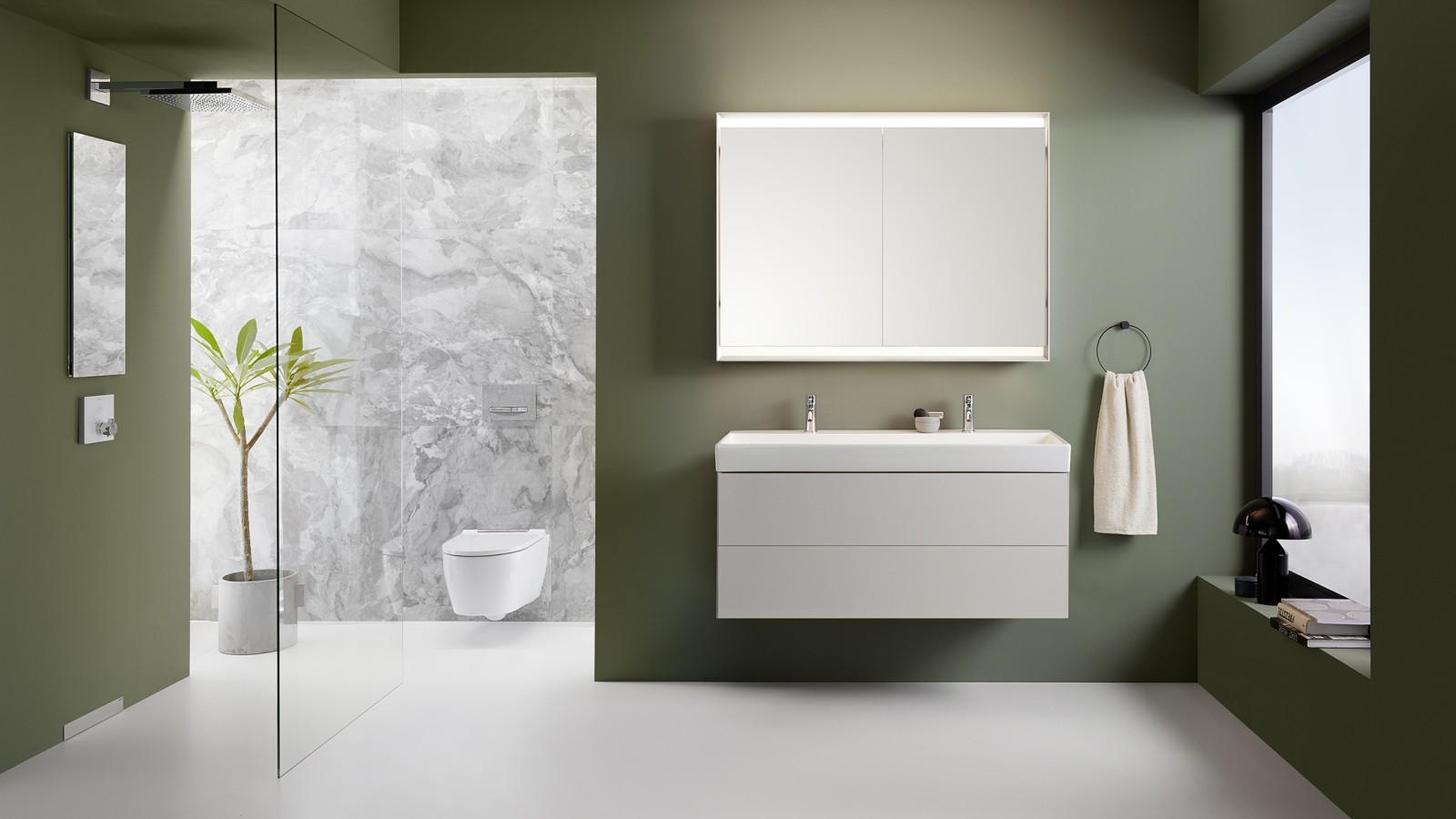 Geberit ONE bathroom with jointless floor (© Geberit) Geberit ONE bathroom with jointless floor (© Geberit)