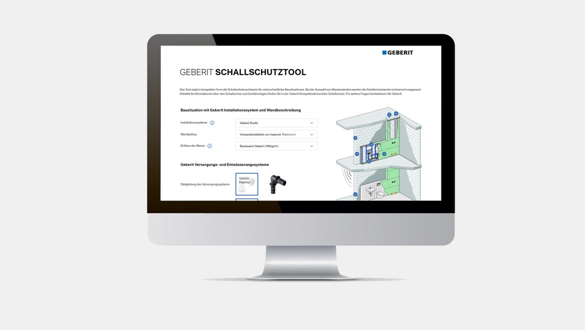 Sound insulation competence tool from Geberit